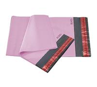 50 bolsas autoadhesivas de polietileno para envíos postales de color rosa bebé, 2 tamaños, 25 de cada iSOUL pequeñas a grandes, paquete de correo, varios sobres