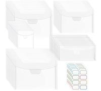 50 bolsas de almacenamiento transparentes para sellos y troqueles, almacenamiento de álbumes de recortes, 5 tamaños, bolsillos de almacenamiento de troqueles, bolsillos de plástico resellables para