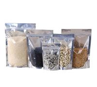 50 bolsas de aluminio transparente con cierre hermético, plástico metálicas plateadas for alimentos, té y dulces(30x40cm)