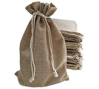 50 bolsas de arpillera con cordón, bolsa de regalo rústica de 7 x 10 pulgadas, paquete a granel para tazas, tarros de masón, Navidad, Adviento, bolsas de regalo de vacaciones, bolsas de regalo de boda
