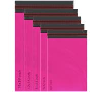 50 Bolsas de Correo iSOUL de Polietileno Autoselladas en Color Rosa Intenso - 5 Tamaños, Paquete de Embalaje Postal