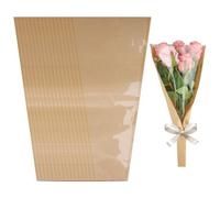 50 bolsas de envoltura de flores, bolsas de flores para ramos, bolsas de embalaje floral de papel kraft, mangas de ramo a granel para bolsas de regalo florales de floristería, boda, graduación