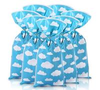 50 bolsas de fiesta de cielo azul con nubes blancas, dulces bolsas de regalo para cumpleaños de niñas y niños, Navidad, decoraciones de Halloween