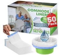 50 bolsas de inodoro portátiles resistentes y fáciles de usar, desechables, fundas de inodoro que apoyan la dignidad de personas mayores y discapacitadas, no más cubos para lavar, sin almohadilla
