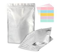 50 bolsas de Mylar de 1 galón, bolsas sellables con cierre de pie, resellables para almacenamiento de alimentos a largo plazo (10 x 14 pulgadas, extra gruesas)