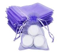 50 bolsas de organza de 9 x 12 cm, bolsas de regalo de color morado claro para baby shower, boda, fiesta de cumpleaños infantil, Navidad