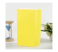 50 bolsas de papel kraft de colores de 24 x 13 x 8 cm, bolsas de papel cuadrado para boda, caramelos, bolsa de papel rojo (amarillo)