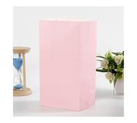50 bolsas de papel kraft de colores de 24 x 13 x 8 cm, bolsas de papel cuadrado para boda, caramelos, bolsa de papel rojo (rosa)
