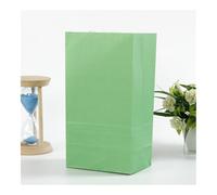 50 bolsas de papel kraft de colores de 24 x 13 x 8 cm, bolsas de papel cuadrado para boda, caramelos, bolsa de papel rojo (verde hierba)