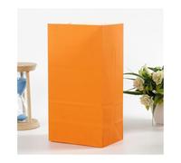 50 bolsas de papel kraft de colores de 24 x 13 x 8 cm, bolsas de papel cuadrado para bodas, caramelos, bolsa de papel rojo (naranja)