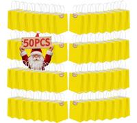 50 bolsas de papel pequeñas con asas, bolsas de regalo de papel tamaño A5, bolsas de papel kraft gruesas de 130 gsm, incluye etiquetas para regalos, fiesta de cumpleaños, boda, compras, venta al por