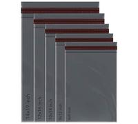 50 Bolsas de Paquetes Grises Mixtas, Bolsas de Franqueo, Bolsas de Correo 5 Tamaños 10 Cada Una Bolsas Postales de Polietileno Pequeñas a Grandes Embalaje Sobres Surtidos Envío de Paquetes Postales