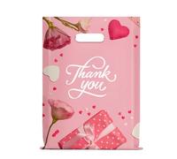 50 bolsas de plástico de agradecimiento de 11.7 x 15.7 pulgadas, bolsas de asa, bolsas de compras, bolsas de regalo para pequeñas empresas, bolsas de plástico para manualidades, bolsas de plástico con