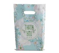 50 bolsas de plástico de agradecimiento de 11.7 x 15.7 pulgadas, bolsas de asa, bolsas de compras, bolsas de regalo para pequeñas empresas, bolsas de plástico para manualidades, bolsas de plástico con