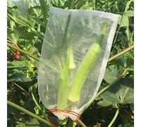 50 bolsas de protección de verduras y frutas, bolsas de protección de frutas de cultivo de nailon con cordón para proteger flores de plantas, 45 x 15 cm