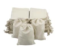 50 bolsas de tela para pintar con cordón, 15 x 10 cm, pequeñas bolsas de algodón, para manualidades, calendario de Adviento, bodas y fiestas