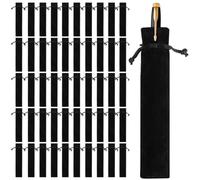 50 bolsas de terciopelo para bolígrafos, con cordón, fundas individuales para lápices, bolsas de 1.4 x 6.9 pulgadas, bolsas protectoras multiusos, oficina para escuela, funda