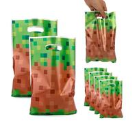 50 Bolsas Regalo para Fiestas de Píxeles, Bolsas Regalo Golosinas Temática Videojuegos con Asas para Niños Jugadores Suministros y Decoraciones Fiestas con Temática de Píxeles