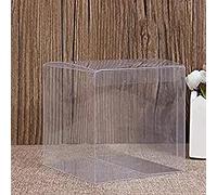 50 bolsas transparentes para dulces de fiesta, caja de regalo de cumpleaños, caja de regalo de PVC transparente cuadrada para fiesta de cumpleaños, caja de regalo de chocolate (6 x 6 x 6 cm)