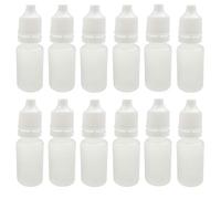 50 botellas de goteo de plástico blanco, rellenables, apretable, con tapón de rosca y reductor de orificaciones (botella + tapón de punta + tapa), 10ml/0.34oz, blanco, 50