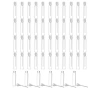 50 botellas vacías de 2 ml para muestras de perfume, tubo de ensayo de aceite esencial, mini recipientes de vidrio recargables para aromaterapia, fragancia y líquido, tapa blanca