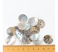 50 botones de costura naturales de 20/18/15/12/0.394 in, color madreperla, fregona redonda, botón de 2 agujeros, accesorios de costura-1 0.787 in