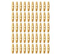 50 Botones de Madera para Manualidades y Costura - Decorativos para Camisas, Ropa y Abrigos - Ovalados de 2 Agujeros