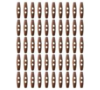 50 Botones de Madera para Manualidades y Costura - Ovalados de 2 Agujeros para Camisas, Abrigos y Ropa Decorativa