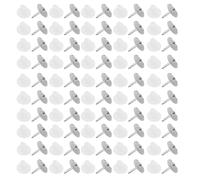 50 botones de mariposa para hacer joyas, accesorios de manualidades, cierres de goma de color negro transparente