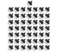 50 botones de mariposa para hacer joyas, accesorios de manualidades, cierres de goma de color negro transparente