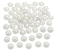 50 botones de perlas vintage, botones acrílicos de perlas retro vintage doradas, adornos de perlas sintéticas, botón de metal para ropa, abrigos, suéteres, vestidos y costura, 0.53 pulgadas