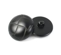 50 botones de plástico de 15/18/23/25 mm, botones redondos de piel sintética vintage, adecuados para abrigos y chaquetas.,Negro,18 mm