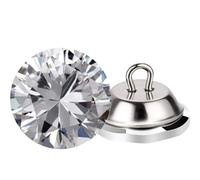 50 botones grandes de tapicería de 1 pulgada, botones de sofá con diamantes de imitación, vástago de metal de cristal, adornos a granel para cabecera de sofá (25 mm, 2.5 cm)