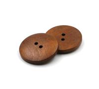 50 botones redondos de madera de 10-38 mm con 2/4 de agujero, ideales para abrigos y ropa, como accesorios para manualidades de costura.,28 mm