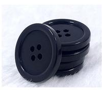 50 botones redondos de resina gruesa de 3 cm de diámetro, de tamaño grande, de resina lisa, 4 agujeros, para manualidades, costura, accesorio de decoración (negro)