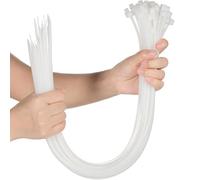 50 Bridas de Cable Grande Fuerte para Trabajo Pesado Ataduras de Alambre Resistente Industrial Atar Ramas Toldos Agrupación de Cultivos Fija Tubo de Agua (Blanco, 17,7 x 0,2 x 0,01 Pulgadas)