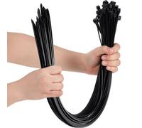 50 Bridas de Cable Grandes Fuertes para Trabajo Pesado Ataduras de Alambre Resistente Industrial Atar Ramas Toldos Agrupación de Cultivos Fijas Tubo de Agua (Negro, 24 Pulgadas x 7,9 mm)