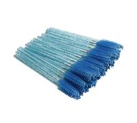 50 brochas de pestañas para el día de San Valentín, aplicador de cerdas dulces, pinzas para cejas de fácil agarre, varillas de cristal/azul