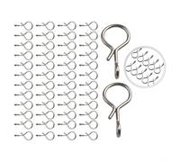 50 broches de pesca con mosca para anzuelos de moscas, conectores de cambio rápido sin nudos en tamaños S/M/L, equipo terminal de aparejos de acero inoxidable (5 mm)