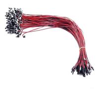 50 cables de interruptor PC Power Reset de plástico y alambre de aleación, compatible con placas base, 0,5 m/1 m de longitud, rojo-negro (1 m)