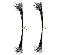 50 cables de pesca líderes de alambre de pesca, 30 libras de acero para señuelos de pesca con giros y broches para lucio oculto, línea principal oculta para evitar mordeduras de pez, 15 cm (negro)