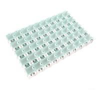 50 cajas de almacenamiento de componentes SMD, cajas organizadoras de piezas electrónicas de plástico con borde elástico seguro para resistencias condensadores, kit de pasatiempos de bricolaje