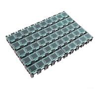50 cajas de almacenamiento de componentes SMD, cajas organizadoras de piezas electrónicas de plástico con borde elástico seguro para resistencias condensadores, kit de pasatiempos de bricolaje, (negro