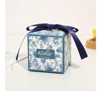 50 cajas de dulces pequeñas con cinta para decoración de bodas y fiestas, caja de caramelos, caja de agradecimiento, cajas de cartón, embalaje de recuerdos