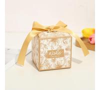 50 cajas de dulces pequeñas con cinta para decoración de bodas y fiestas, caja de caramelos, caja de agradecimiento, cajas de cartón, embalaje de recuerdos