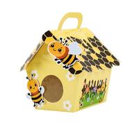 50 cajas de dulces trapezoidales con temática de abejas, recuerdo creativo de mano para cumpleaños y celebraciones