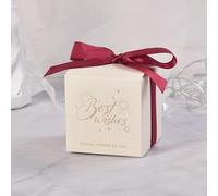 50 cajas de embalaje para dulces con cinta, chocolate, baby shower, boda, fiesta, regalos, bricolaje, mejores deseos, decoración