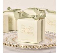 50 cajas de embalaje para dulces con cinta, chocolate, baby shower, boda, fiesta, regalos, bricolaje, mejores deseos, decoración