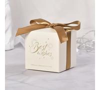 50 cajas de embalaje para dulces con cinta, chocolate, baby shower, boda, fiesta, regalos, bricolaje, mejores deseos, decoración