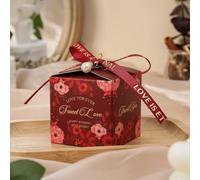 50 cajas de papel para dulces de boda, cajas de embalaje para galletas y dulces hechas a mano para fiestas de cumpleaños, Sweet Love